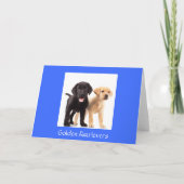 ハッピーバースデーラブラドールリトリーバーパッピーズカード カード (裏面)