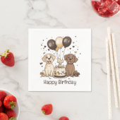 ハッピーバースデーラブラドールレトリエバードッグ スタンダードカクテルナプキン (インサイチュ)