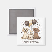 ハッピーバースデーラブラドールレトリエバードッグ マグネット (正面/裏面)