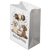 ハッピーバースデーラブラドールレトリエバードッグ ミディアムペーパーバッグ (裏面アングル)