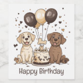 ハッピーバースデーラブラドールレトリエバードッグ ワインラベル (シングルラベル)