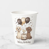 ハッピーバースデーラブラドールレトリエバードッグ 紙コップ (正面)