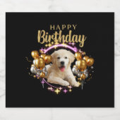 ハッピーバースデーラブラドール検索機 スパークリングワインラベル (シングルラベル)