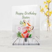 ハッピーバースデーラブ&アビーシスターカード カード (黄色い花)