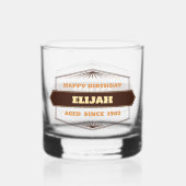 ハッピーバースデーラベル ウイスキーグラス (正面)
