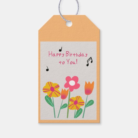 ハッピーバースデーラベル ギフトタグ (正面)