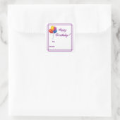 ハッピーバースデーラベル スクエアシール (バッグ)