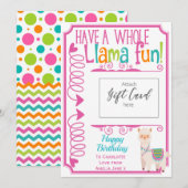 ハッピーバースデーラマおもしろいギフトカードホルダー (正面/裏面)