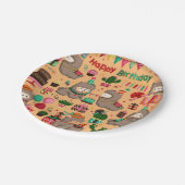 ハッピーバースデーラマ模様 ペーパープレート (アングル)