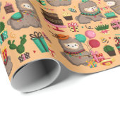 ハッピーバースデーラマ模様 ラッピングペーパー (ロールコーナー)