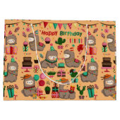 ハッピーバースデーラマ模様 ラージペーパーバッグ (裏面)