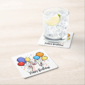 ハッピーバースデーラマ スクエアペーパーコースター (インサイチュ)