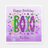 ハッピーバースデーラヤパーティー スタンダードランチョンナプキン (正面)