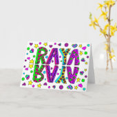 ハッピーバースデーラヤ、美しい女の子 カード (黄色い花)