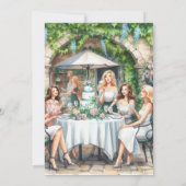 ハッピーバースデーランチシックレディ招待状 招待状 (裏面)