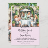 ハッピーバースデーランチシックレディ招待状 招待状 (正面/裏面)