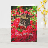 ハッピーバースデーラ日本のンタンとアザリアス カード (黄色い花)