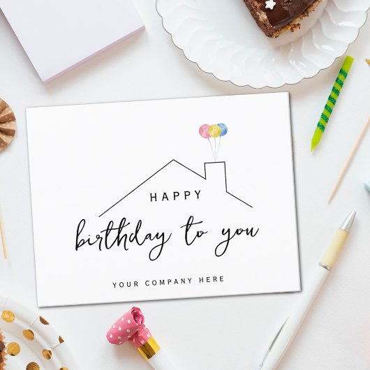 ハッピーバースデーリアルハウスバルーン ポストカード