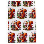 ハッピーバースデーリスかわいい漫画 ミディアムペーパーバッグ (裏面)