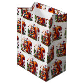 ハッピーバースデーリスかわいい漫画 ミディアムペーパーバッグ (裏面アングル)