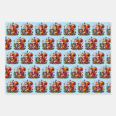 ハッピーバースデーリスかわいい漫画 ラッピングペーパーシート (正面3)