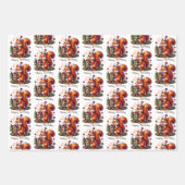 ハッピーバースデーリスかわいい漫画 ラッピングペーパーシート (正面)