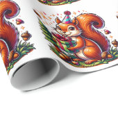 ハッピーバースデーリスかわいい漫画 ラッピングペーパー (ロールコーナー)