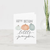ハッピーバースデーリトルカボチャ、折り畳まれたグリーティングカード カード (正面)
