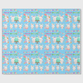 ハッピーバースデーリトルバニーズボーイ ラッピングペーパー (フラット)