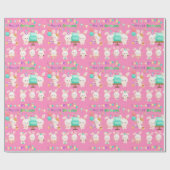 ハッピーバースデーリトルバンニーズガール ラッピングペーパー (フラット)