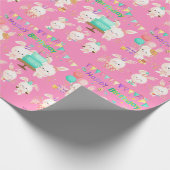 ハッピーバースデーリトルバンニーズガール ラッピングペーパー (角)