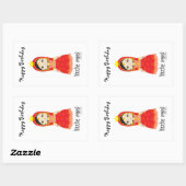 ハッピーバースデーリトルラニ 長方形シール (シート)