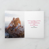 ハッピーバースデーリボンのグリーティングカード(写真を選択) カード (内部)