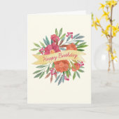 ハッピーバースデーリボンのグリーティングカード(写真を選択) カード (黄色い花)