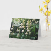 ハッピーバースデーリリー・オブ・ザ・バレー・フラワーズ カード (黄色い花)