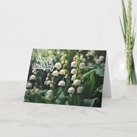 ハッピーバースデーリリー・オブ・ザ・バレー・フラワーズ カード (正面)