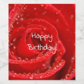 ハッピーバースデールビーレッドローズ ワインラベル (シングルラベル)