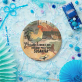 ハッピーバースデールース図解入りの、写真付きのター ペーパープレート (パーティー)