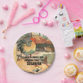 ハッピーバースデールース図解入りの、写真付きのター ペーパープレート (パーティー)