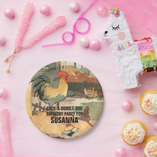 ハッピーバースデールース図解入りの、写真付きのター ペーパープレート (パーティー)