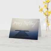 ハッピーバースデーレイク波止場ボート カード (黄色い花)