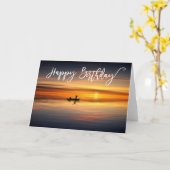 ハッピーバースデーレイク魚釣りfor HIm カード (黄色い花)
