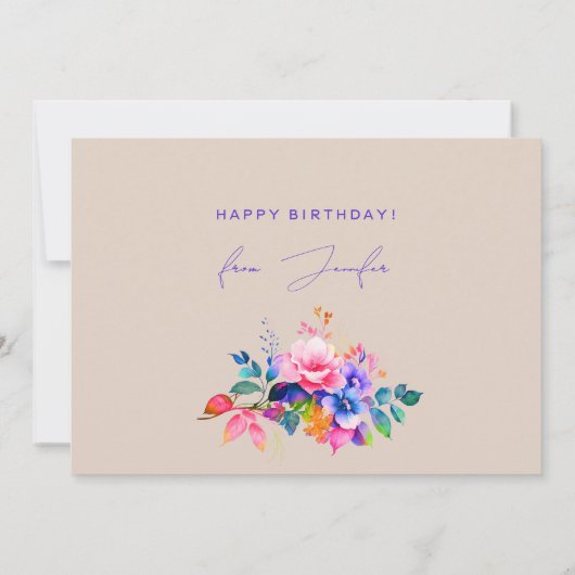 ハッピーバースデーレインボーガーデンフローラシャンパン カード (裏面)