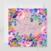 ハッピーバースデーレインボーガーデンフローラ赤面 カード (正面)
