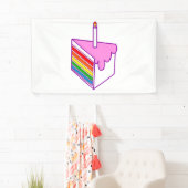 ハッピーバースデーレインボーケーキ 横断幕 (インサイチュ)