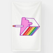 ハッピーバースデーレインボーケーキ 横断幕 (縦)