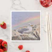 ハッピーバースデーレインボーシーガル スタンダードランチョンナプキン (インサイチュ)