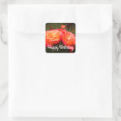 ハッピーバースデーレインボーソルベットバラ#3ステッカー スクエアシール (バッグ)