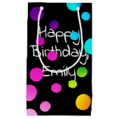 ハッピーバースデーレインボードット スモールペーパーバッグ (正面)