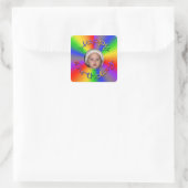 ハッピーバースデーレインボーフォトシールテンプレート スクエアシール (バッグ)